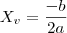 {X}_{v}= \frac{-b}{2a}