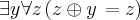 \exists y \forall z\left( z\oplus y \right = z \right)) \exists y \forall z\left( z\oplus y \right = z \right))