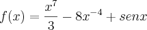f(x)=\frac{{x}^{7}}{3}-8{x}^{-4}+senx
