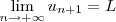 \lim_{n\to +\infty} u_{n+1} = L \lim_{n\to +\infty} u_{n+1} = L