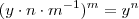 (y \cdot n\cdot m^{-1})^m = y^n
