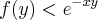 f(y)< e^{-xy} f(y)< e^{-xy}