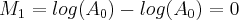 {M}_{1}=log({A}_{0})-log({A}_{0})=0 {M}_{1}=log({A}_{0})-log({A}_{0})=0