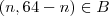(n,64-n) \in B (n,64-n) \in B