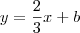 y=\frac{2}{3}x+b