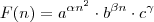 F(n)=a^{\alpha n^2}\cdot b^{\beta n}\cdot c^\gamma