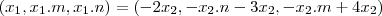 (x_1,x_1.m,x_1.n)=(-2x_2,-x_2.n-3x_2,-x_2.m+4x_2)