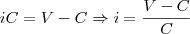 iC = V - C \Rightarrow i = \frac{V - C}{C}