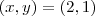 (x,y) = (2,1)