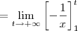 = \lim_{t\to +\infty} \left[-\frac{1}{x}\right]_1^t