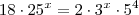 18 \cdot 25^x = 2 \cdot 3^x \cdot 5^4 18 \cdot 25^x = 2 \cdot 3^x \cdot 5^4