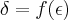 \delta=f(\epsilon) \delta=f(\epsilon)