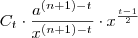 C_t \cdot \frac{a^{(n+1)-t}}{x^{(n+1)-t}}\cdot x^{\frac{t-1}{2}} C_t \cdot \frac{a^{(n+1)-t}}{x^{(n+1)-t}}\cdot x^{\frac{t-1}{2}}