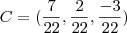 C=(\frac{7}{22} , \frac{2}{22} , \frac{-3}{22})