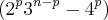 ({2}^{p}{3}^{n-p} - {4}^{p})
