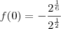 f(0) = -\frac{2^{\frac{1}{6}}}{2^\frac{1}{2}} f(0) = -\frac{2^{\frac{1}{6}}}{2^\frac{1}{2}}
