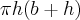 \pi h (b + h)