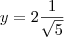 y=2\frac{1}{\sqrt{5}}