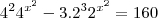 {4}^{2}{4}^{{x}^{2}}-3.{2}^{3}{2}^{{x}^{2}}=160
