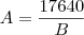A=\frac{17640}{B} A=\frac{17640}{B}