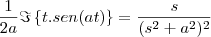 \frac{1}{2a}\Im\left\{t.sen(at)\right\}=\frac{s}{(s^2+a^2)^2}