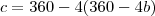 c=360-4(360-4b)