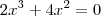 2x^3 + 4x^2 = 0