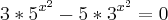 3*{5}^{{x}^{2}} - 5*{3}^{{x}^{2}} = 0