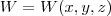 W=W(x,y,z) W=W(x,y,z)