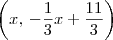 \left(x,\,- \frac{1}{3}x + \frac{11}{3}\right)