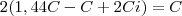 2(1,44C-C+2Ci)=C
