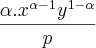 \frac{{\alpha.x}^{\alpha-1} {y}^{1-\alpha}}{p}\right