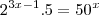 2^{3x - 1}.5 = 50^x