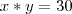 x*y=30