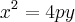 {x}^{2}=4py