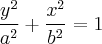 \frac{y^2}{a^2}+\frac{x^2}{b^2} = 1 \frac{y^2}{a^2}+\frac{x^2}{b^2} = 1