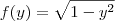 f(y) = \sqrt{1 -y^2} f(y) = \sqrt{1 -y^2}