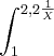\int_{1}^{2,2\frac{1}{X}} \int_{1}^{2,2\frac{1}{X}}