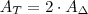 A_T = 2 \cdot A_{\Delta} A_T = 2 \cdot A_{\Delta}