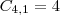 C_{4,1} = 4