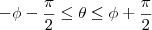 -\phi-\frac{\pi}{2}\leq\theta\leq\phi+\frac{\pi}{2}
