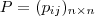 P = (p_{ij})_{n \times n} P = (p_{ij})_{n \times n}