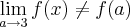 \lim_{a\rightarrow 3} f(x) \neq f(a) \lim_{a\rightarrow 3} f(x) \neq f(a)