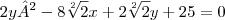 2y²-8\sqrt[2]{2}x+2\sqrt[2]{2}y +25=0