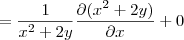 =\frac{1}{x^2+2y}\frac{\partial(x^2+2y)}{\partial x}+0