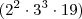 (2^2\cdot3^3\cdot19) (2^2\cdot3^3\cdot19)