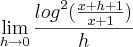 \lim_{h\rightarrow0}\frac{{log}^{2}(\frac{x+h+1}{x+1})}{h}