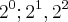 {2}^{0}; {2}^{1},{2}^{2} {2}^{0}; {2}^{1},{2}^{2}