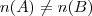 n(A) \neq n(B) n(A) \neq n(B)