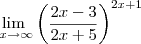 \lim_{\ x\to\infty} \left (\frac {2x-3}{2x+5}\right)^{2x+1}